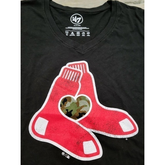 Boston Red Sox Black T-Shirt Women's Small 47 Brand - Picture 2 of 8